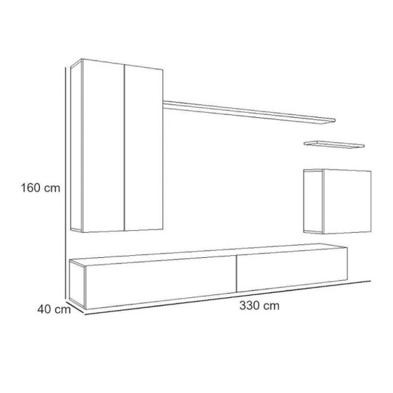 Wall unit SWITCH II - Wotan/White Furniture, Furniture Wall Units, Modern Furniture Wall Units, Collection SWITCH image