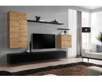 Wall unit SWITCH II - Wotan/Black Furniture, Furniture Wall Units, Modern Furniture Wall Units, Collection SWITCH image