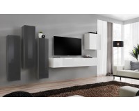 Wall unit SWITCH III - Graphite/White Furniture, Furniture Wall Units, Modern Furniture Wall Units, Collection SWITCH image