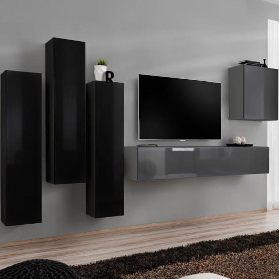 Wall unit SWITCH III - Black/Graphite Furniture, Furniture Wall Units, Modern Furniture Wall Units, Collection SWITCH image