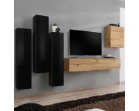 Wall unit SWITCH III - Black/Wotan Furniture, Furniture Wall Units, Modern Furniture Wall Units, Collection SWITCH image