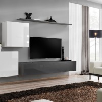 מזנון תלוי לסלון SWITCH V - White/Graphite