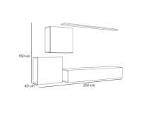 Wall unit SWITCH V - White/Graphite Furniture, Furniture Wall Units, Modern Furniture Wall Units, Collection SWITCH image