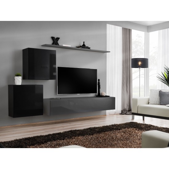 Wall unit SWITCH V - Black/Graphite Furniture, Furniture Wall Units, Modern Furniture Wall Units, Collection SWITCH image