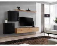 Wall unit SWITCH V - Black/Wotan Furniture, Furniture Wall Units, Modern Furniture Wall Units, Collection SWITCH image