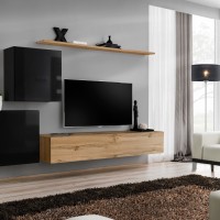 מזנון תלוי לסלון SWITCH V - Black/Wotan