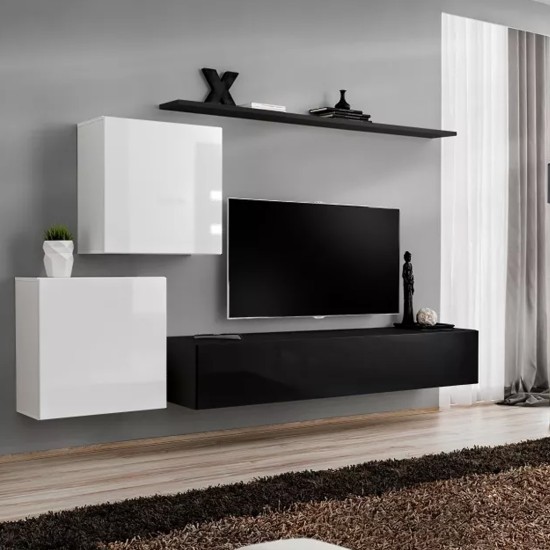 Стенка SWITCH V - White/Black Мебель, Стенки, Стенки модерн, Коллекция SWITCH