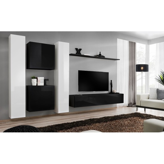 Стенка SWITCH VI - White/Black Мебель, Стенки, Стенки модерн, Коллекция SWITCH
