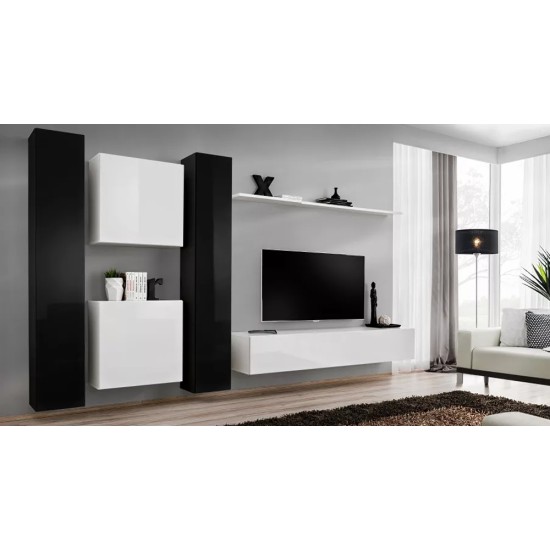 Wall unit SWITCH VI - Black/White Furniture, Furniture Wall Units, Modern Furniture Wall Units, Collection SWITCH image