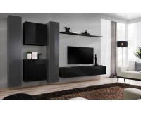 Wall unit SWITCH VI - Graphite/Black Furniture, Furniture Wall Units, Modern Furniture Wall Units, Collection SWITCH image