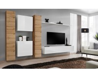 Wall unit SWITCH VI - Wotan/White Furniture, Furniture Wall Units, Modern Furniture Wall Units, Collection SWITCH image