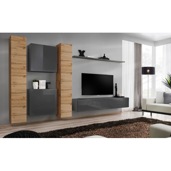 Wall unit SWITCH VI - Wotan/Graphite Furniture, Furniture Wall Units, Modern Furniture Wall Units, Collection SWITCH image