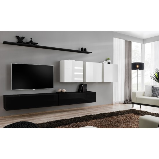 Wall unit SWITCH VII - Black/White Furniture, Furniture Wall Units, Modern Furniture Wall Units, Collection SWITCH image