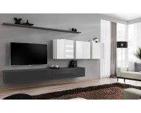 Wall unit SWITCH VII - Graphite/White Furniture, Furniture Wall Units, Modern Furniture Wall Units, Collection SWITCH image