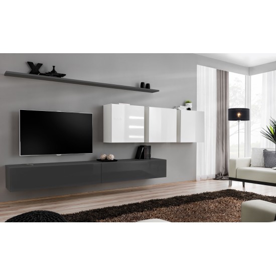 Wall unit SWITCH VII - Graphite/White Furniture, Furniture Wall Units, Modern Furniture Wall Units, Collection SWITCH image