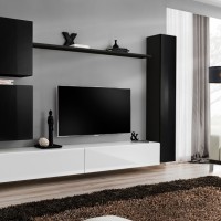 מזנון תלוי לסלון SWITCH VIII - Black/White