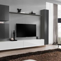 Wall unit SWITCH VIII - Graphite/White