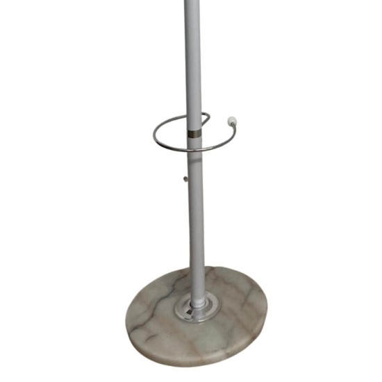 Металлическая вешалка белого цвета на круглой основе с подставкой для зонтиков Мебель, Вешалки, Вешалки