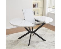 Dining set - round table with white ceramic top DT-193-WHITE and 4 chairs image