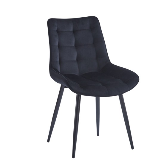 Black Velvet Chair Furniture, Tables and Chairs, Chairs, Fabric chairs, Fast Delivery, ShoppingIL image