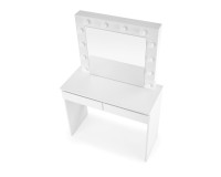Маленький туалетный столик HOLLY белого цвета, с зеркалом и подсветкой, шириной 94 см Мебель, Бюджетная мебель, Корпусная мебель, Трюмо / Туалетные столики