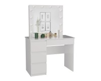 Small dressing table MARY white, with mirror and lighting, width 98 cm, drawers on the left Furniture, Budget Furniture, Organizational Furniture, Bedroom Vanities image