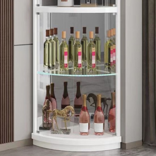 White Glass Corner Display Cabinet Model 663 image
