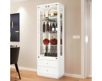 Wooden Display Cabinet with Glass Doors and Two Drawers 688A Furniture, Living Room Furniture, Showcases Modern, Display Cabinets For The Living Room image