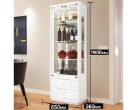 Wooden Display Cabinet with Glass Doors and Two Drawers 688A Furniture, Living Room Furniture, Showcases Modern, Display Cabinets For The Living Room image