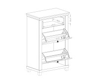 Shoe Cabinet for Hallway EVORA White 28 Furniture, Entrance Hall Cabinets, Modular Furniture, Cupboards and cabinets for shoes, Collection EVORA, EVORA White, Collection EVORA, EVORA White image