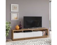 TV Cabinet CELINE 40, Wotan Oak / White Glossy Furniture, Living Room Furniture, Modern Furniture Wall Units, Modular Furniture, TV Stands, Collection CELINE image