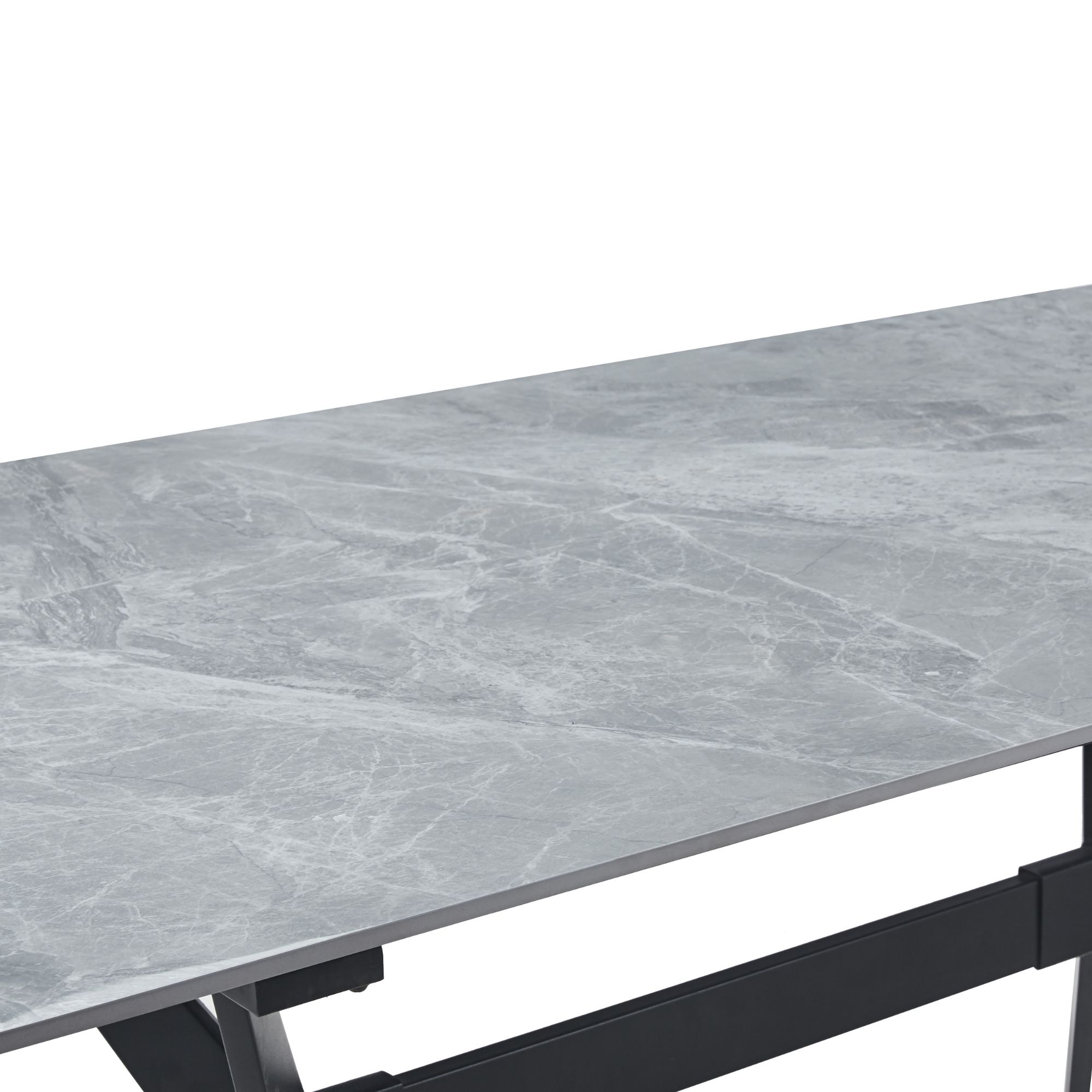 Extendable Ceramic Dining Table Grey Matte model DT-168