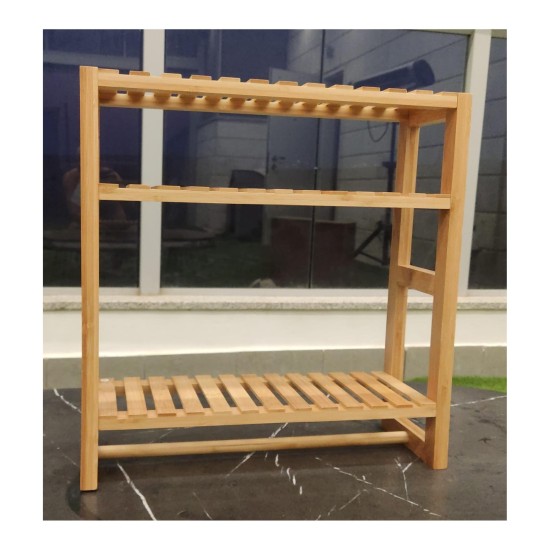 Hanging Wooden Shelf Natural Bamboo SR559 image