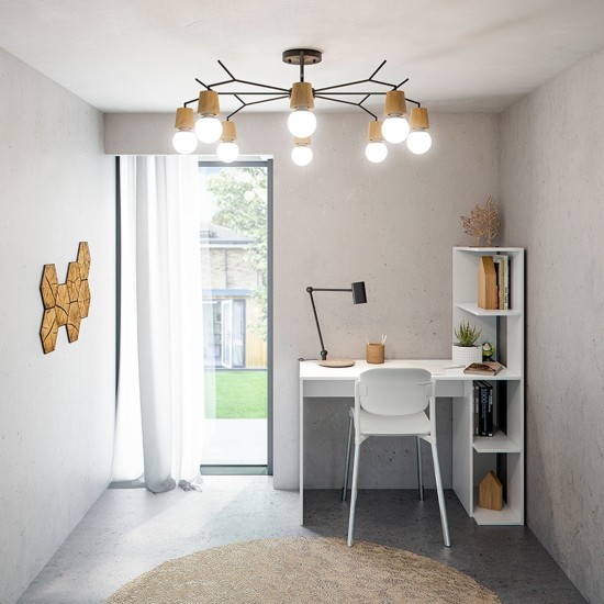 WS DOUBLE Writing Desk with Bookshelf (White) Furniture, Budget Furniture, Children's Furniture, Wall Shelves, Computer and Writing Tables, Computer and Writing Tables, Bookcases, Fast Delivery, Do it yourself (D.I.Y), Computer Desks and Bookcases, Writing Desk and Computer Desks , Desks, Computer D