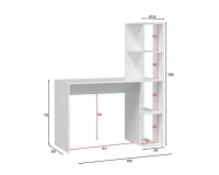 WS DOUBLE Writing Desk with Bookshelf (White) Furniture, Budget Furniture, Children's Furniture, Wall Shelves, Computer and Writing Tables, Computer and Writing Tables, Bookcases, Fast Delivery, Do it yourself (D.I.Y), Computer Desks and Bookcases, Writing Desk and Computer Desks , Desks, Computer D