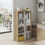 NOA Bookcase with 8 Niches (Oak)
