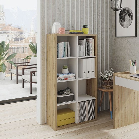 NOA Bookcase with 8 Niches (Oak) image