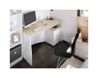 ESTIL Writing Desk with 3-Drawer Pedestal (White) image