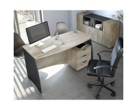 ESTIL Computer Desk with 3-Drawer Pedestal (Graphite) image