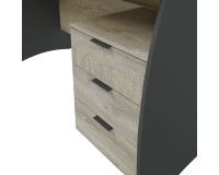 ESTIL Computer Desk with 3-Drawer Pedestal (Graphite) image