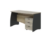 ESTIL Computer Desk with 3-Drawer Pedestal (Graphite) image