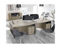 ESTIL Computer Desk with 3-Drawer Pedestal (Graphite) image