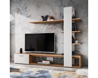 ECO living room wall unit, Wotan body / matt white fronts Furniture, Living Room Furniture, Furniture Wall Units, Organizational Furniture, Modern Furniture Wall Units image