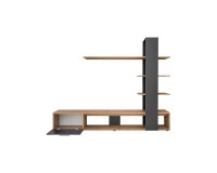 ECO living room wall unit, Wotan body / matt black fronts Furniture, Living Room Furniture, Modern Furniture Wall Units, Fast Delivery, Wall Units image