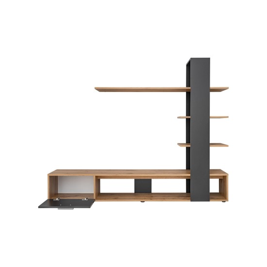 ECO living room wall unit, Wotan body / matt black fronts Furniture, Living Room Furniture, Modern Furniture Wall Units, Fast Delivery, Wall Units image