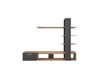 ECO living room wall unit, Wotan body / matt black fronts Furniture, Living Room Furniture, Modern Furniture Wall Units, Fast Delivery, Wall Units image