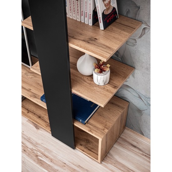 ECO living room wall unit, Wotan body / matt black fronts Furniture, Living Room Furniture, Modern Furniture Wall Units, Fast Delivery, Wall Units image