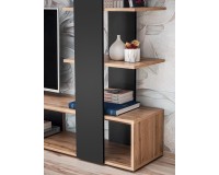ECO living room wall unit, Wotan body / matt black fronts Furniture, Living Room Furniture, Modern Furniture Wall Units, Fast Delivery, Wall Units image