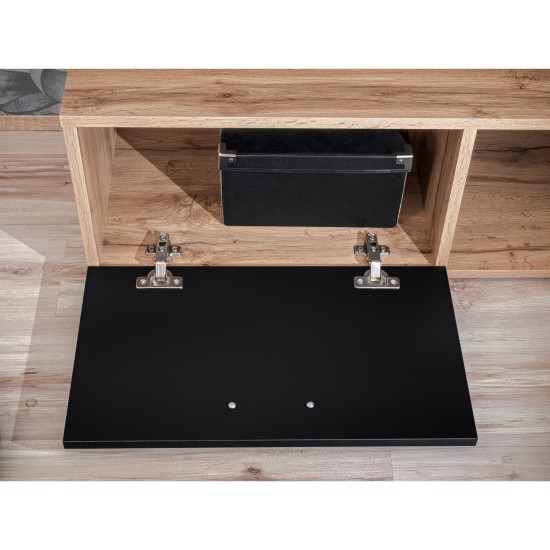 ECO living room wall unit, Wotan body / matt black fronts Furniture, Living Room Furniture, Modern Furniture Wall Units, Fast Delivery, Wall Units image