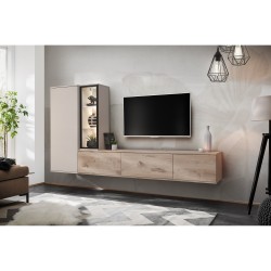 CLARE living room wall unit, Viking oak and cashmere